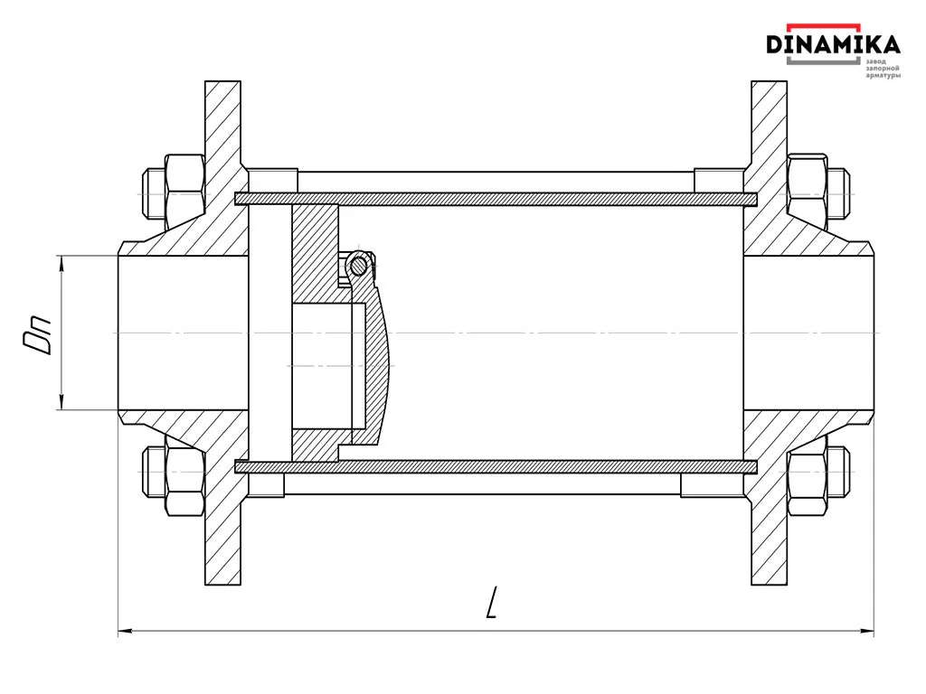 Обратный клапан 19нж38нж Ду600 межфланцевый